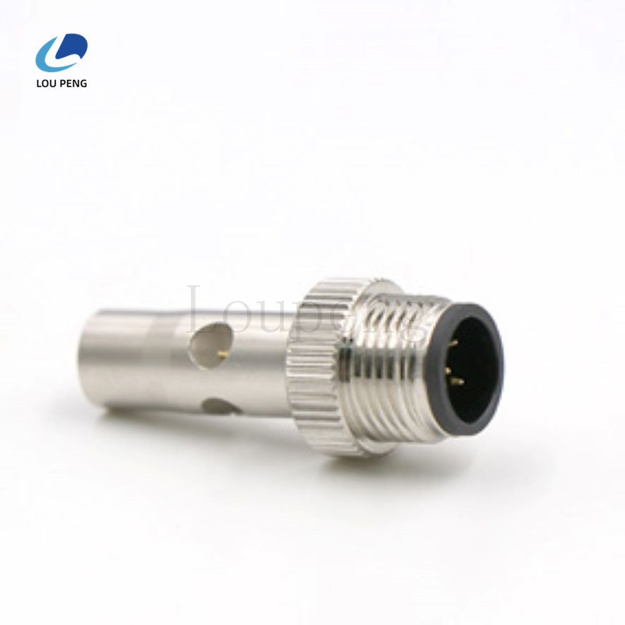 M12防松防振长款屏蔽连接器公胶芯
