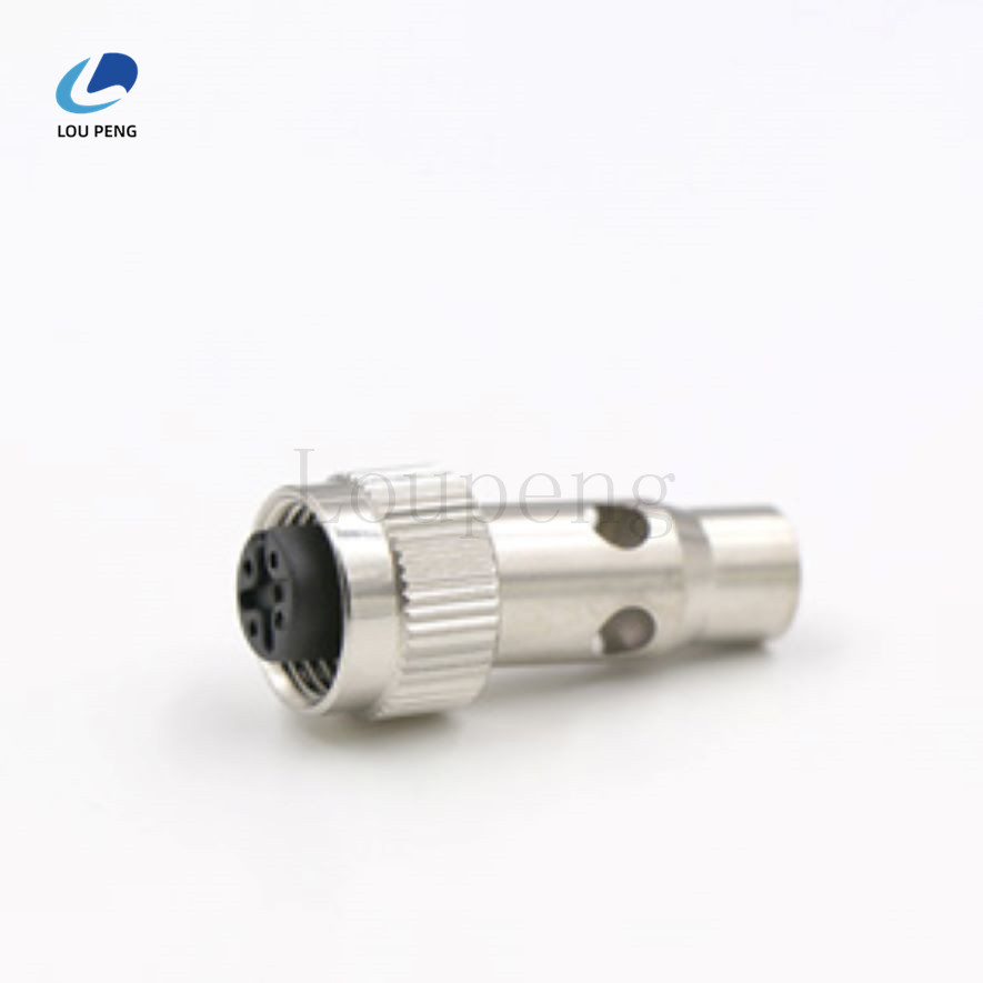 M12防松防振长款屏蔽连接器母胶芯