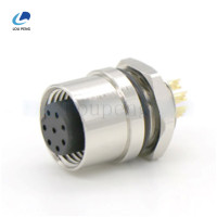 后锁螺纹连接M12连接器母头