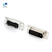 DVI-24-1公头焊线式，半金黑胶铆合