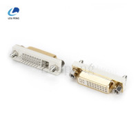 DVI-24-5180度，半金白胶，外壳镀金，铆铜柱，锁螺丝