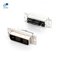 DVI-18-1公头焊线式，半金黑胶，铆合