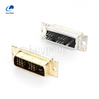 DVI-18-1公头焊线式，半金黑胶，外壳镀金，铆合