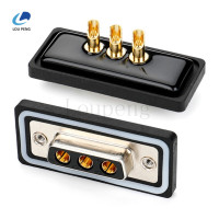 大电流3W3公头车针焊线式，全金黑胶，防水型