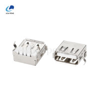 USB2,0-AF90度弯脚白胶卷边带后盖铁