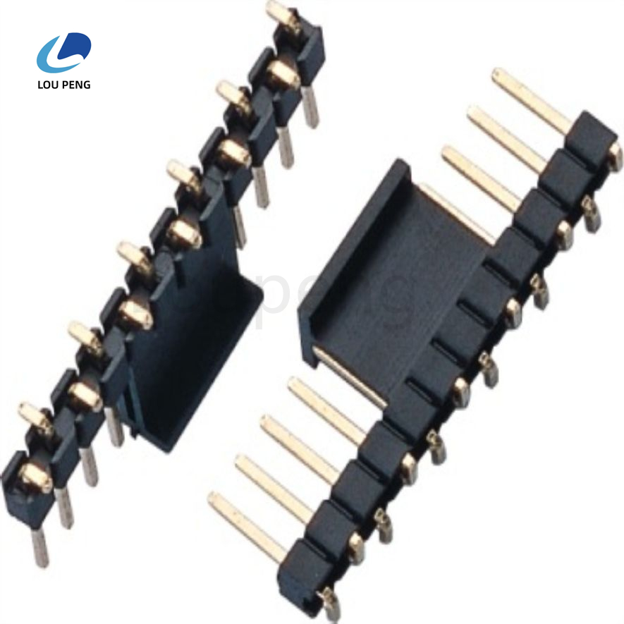 2.54间距排针2-40P单排单塑立贴SMT