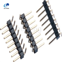 2.54间距排针单排90度弯针1~40P