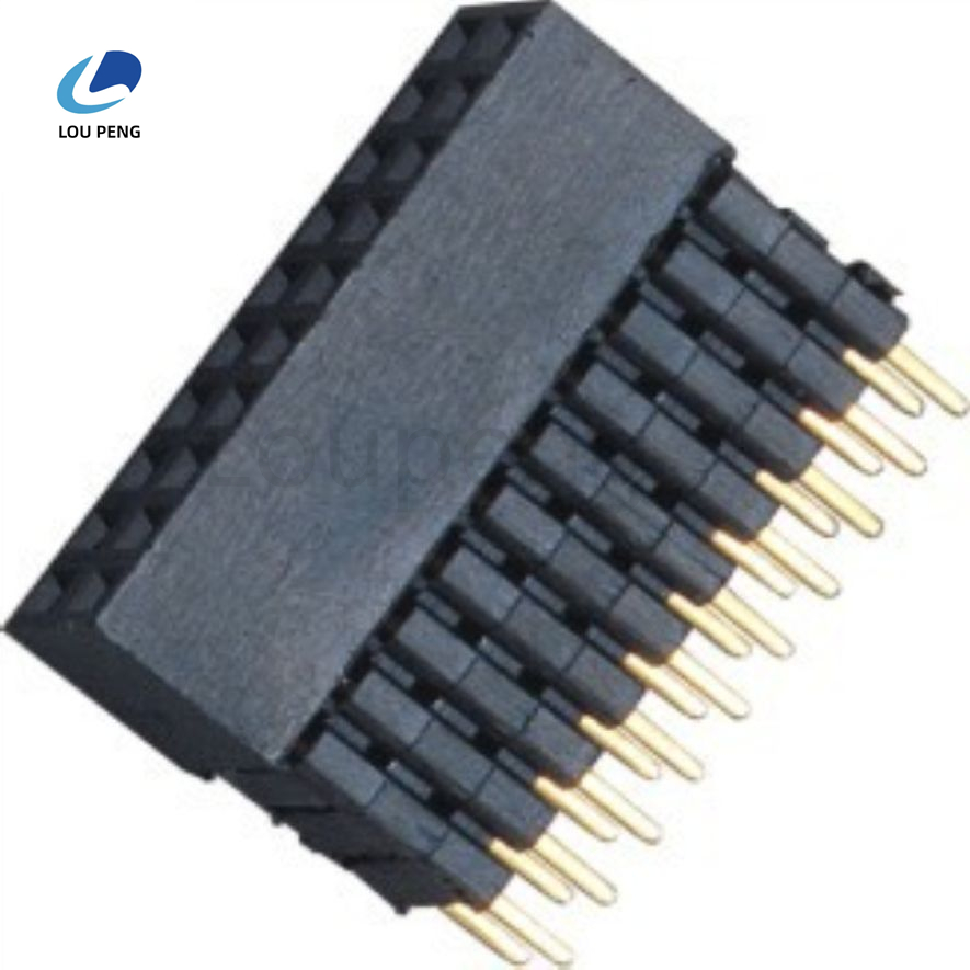 2.0mm间距排母双排直插塑高6.35