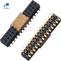 1.27间距排母胶高2.0双排立贴SMT有柱无柱2~50P