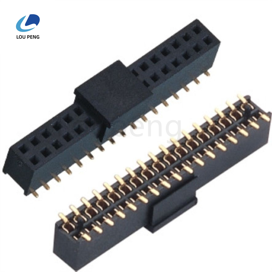 2.0间距排母双排贴片有柱无柱胶高4.04.32~40P