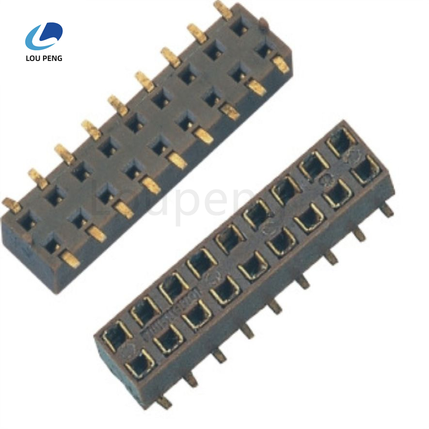 2.0间距上插式排母双排立贴SMT胶高2.02~40P