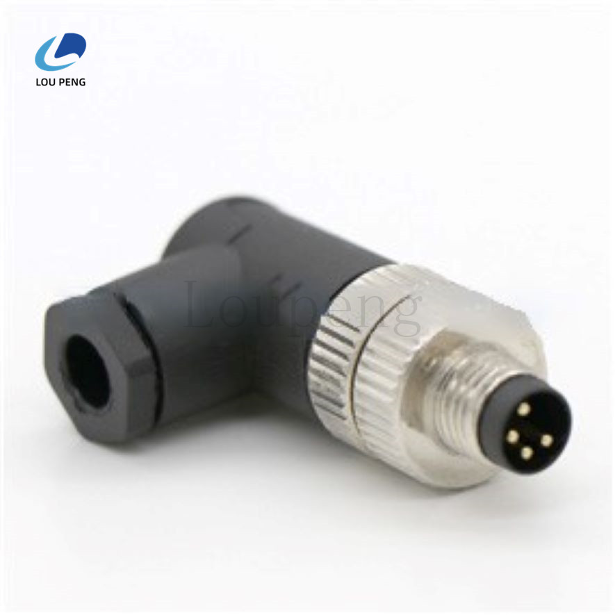 M8塑胶弯头连接器公头