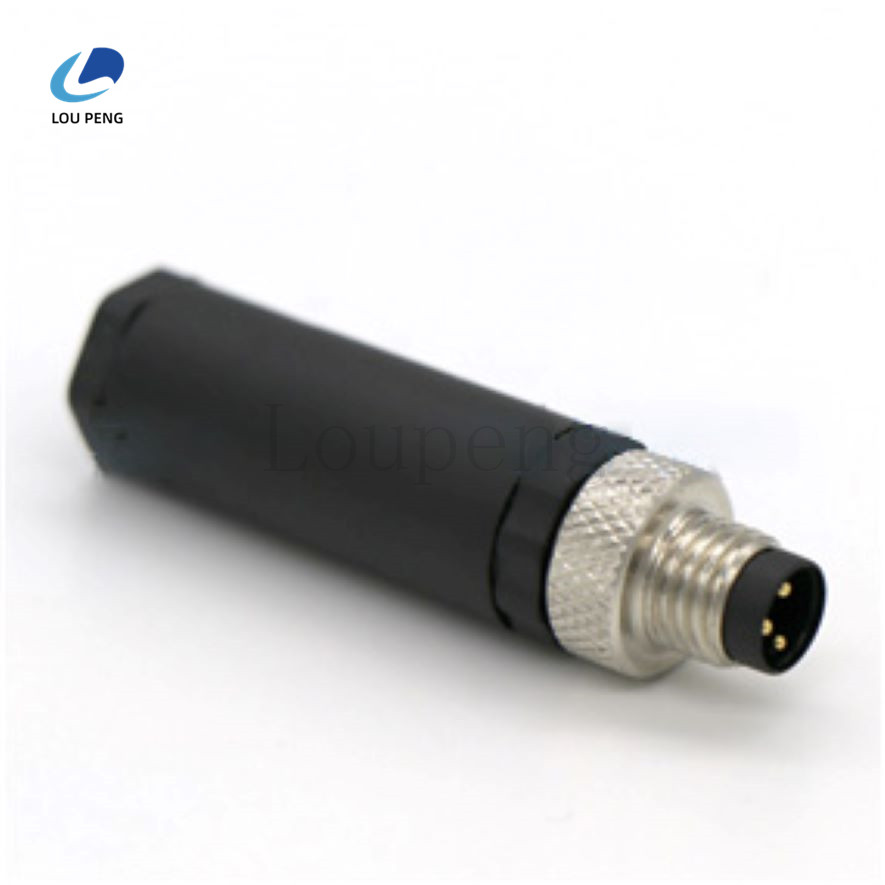 M8塑胶弯头连接器公头