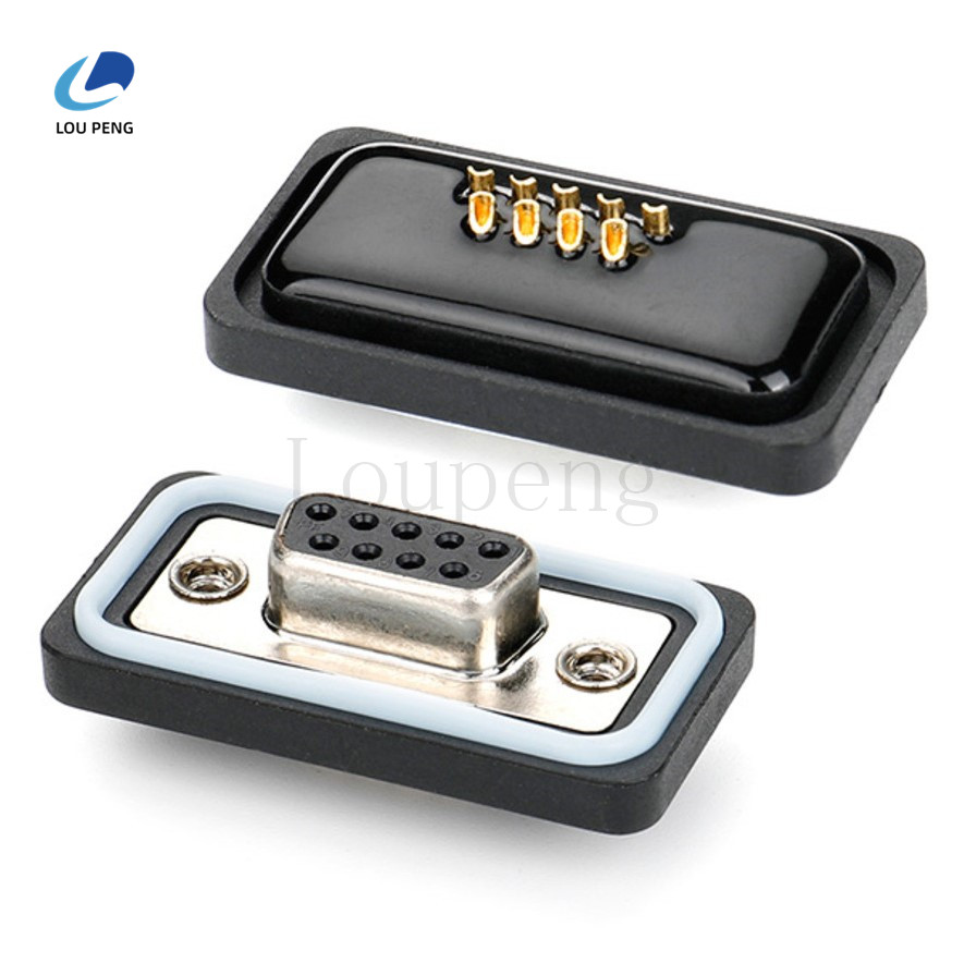 DB9母车针焊线式，全金黑胶，防水型