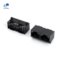 RJ451x2，全塑型，左黄右绿