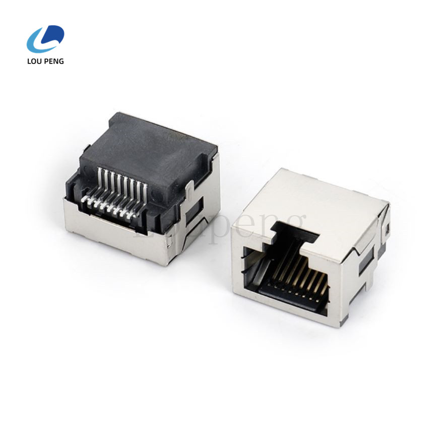 RJ45带屏蔽壳，无灯，DIP