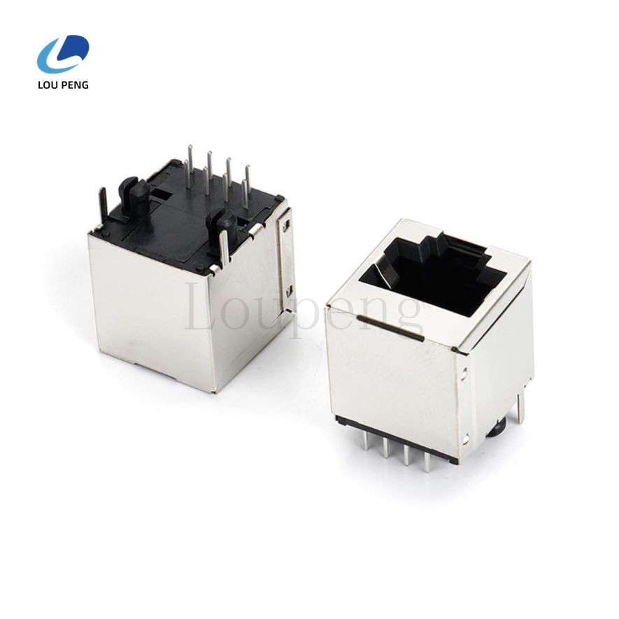 RJ45立式8P8C,扁针，无灯