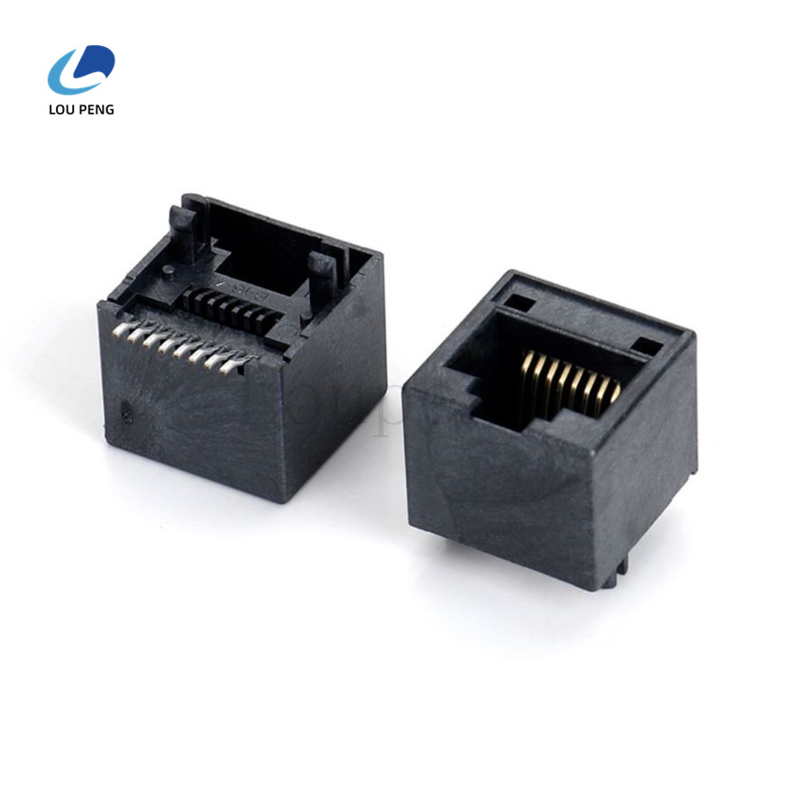 RJ45网口SMT立式插座全塑