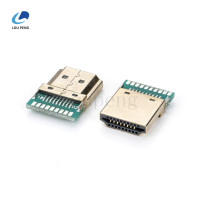 HDMI180度夹板式，外壳镀金带PCB板