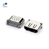 HDMI180度夹板式，外壳镀镍，黑胶