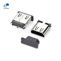 HDMIAF19P180°立式-15mmLCP料端子全金GFSMT脚脚长1.9mm铜壳镀镍