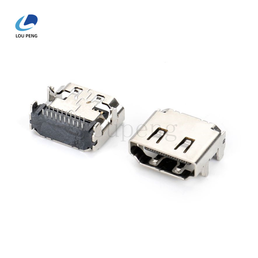 HDMIAF19PINDIPTYPE,LCP黑胶,半金雾锡30U不锈钢外壳镀镍,CL-3.10MM,卷装-HF