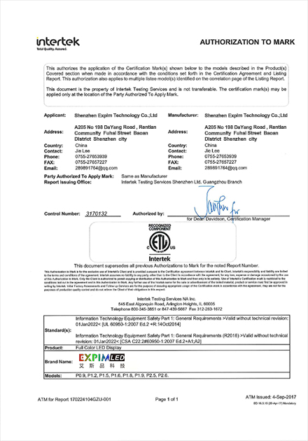 ETL CERTIFICATE