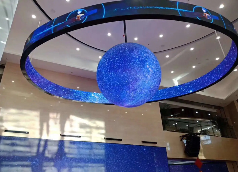 Spherical sleeve annular display screen