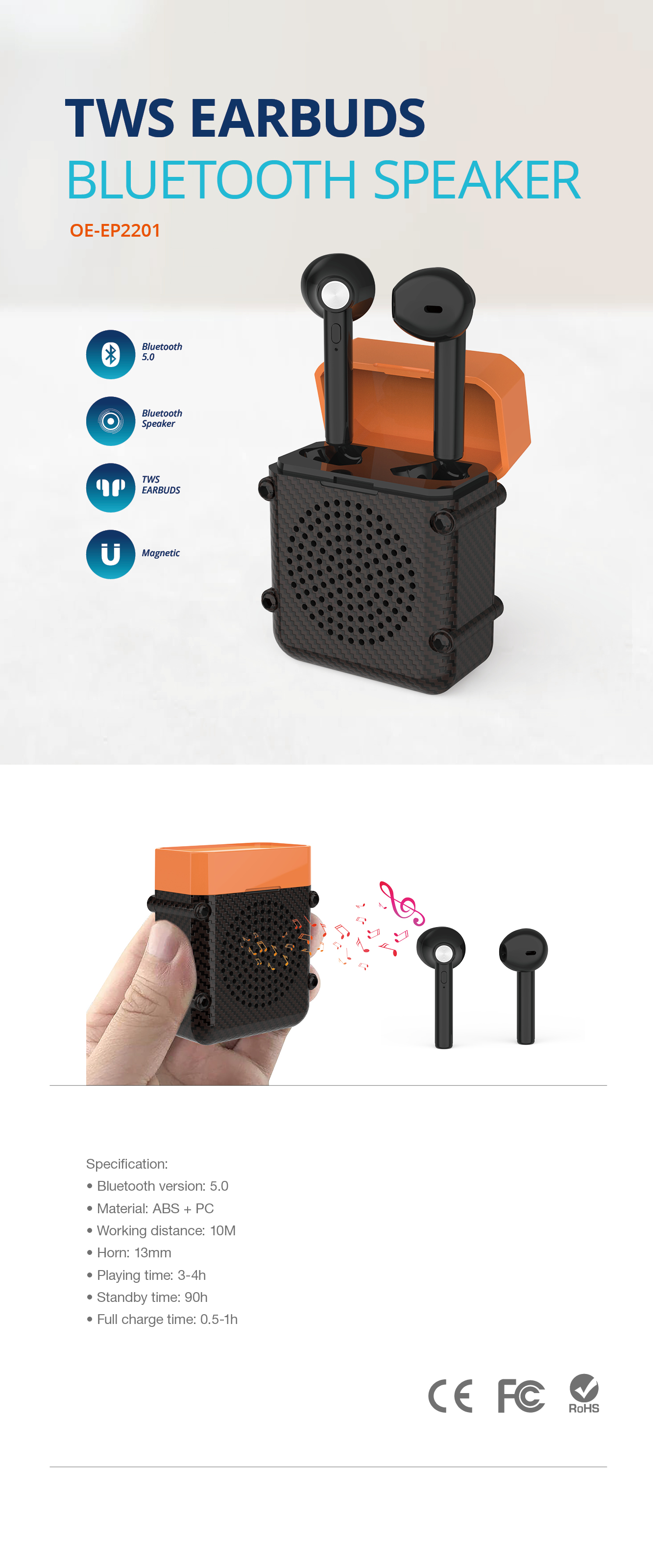 TWS EARBUDS BLUETOOTH SPEAKER 2