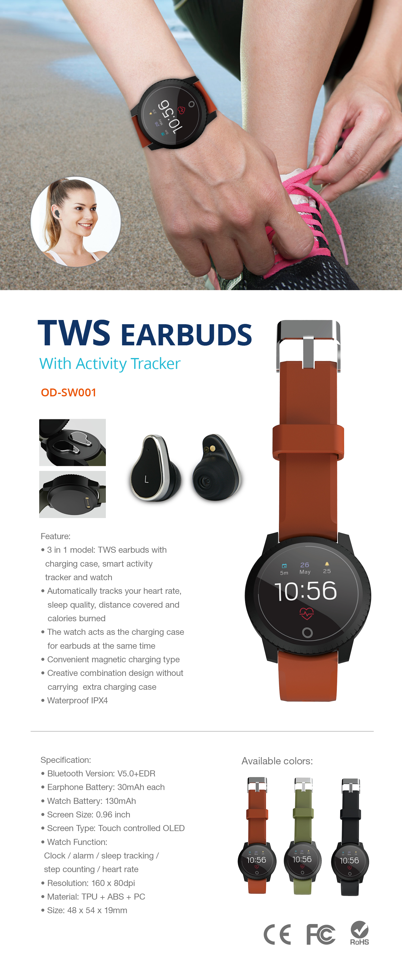 TWS EARBUDS with Activity Tracker 2