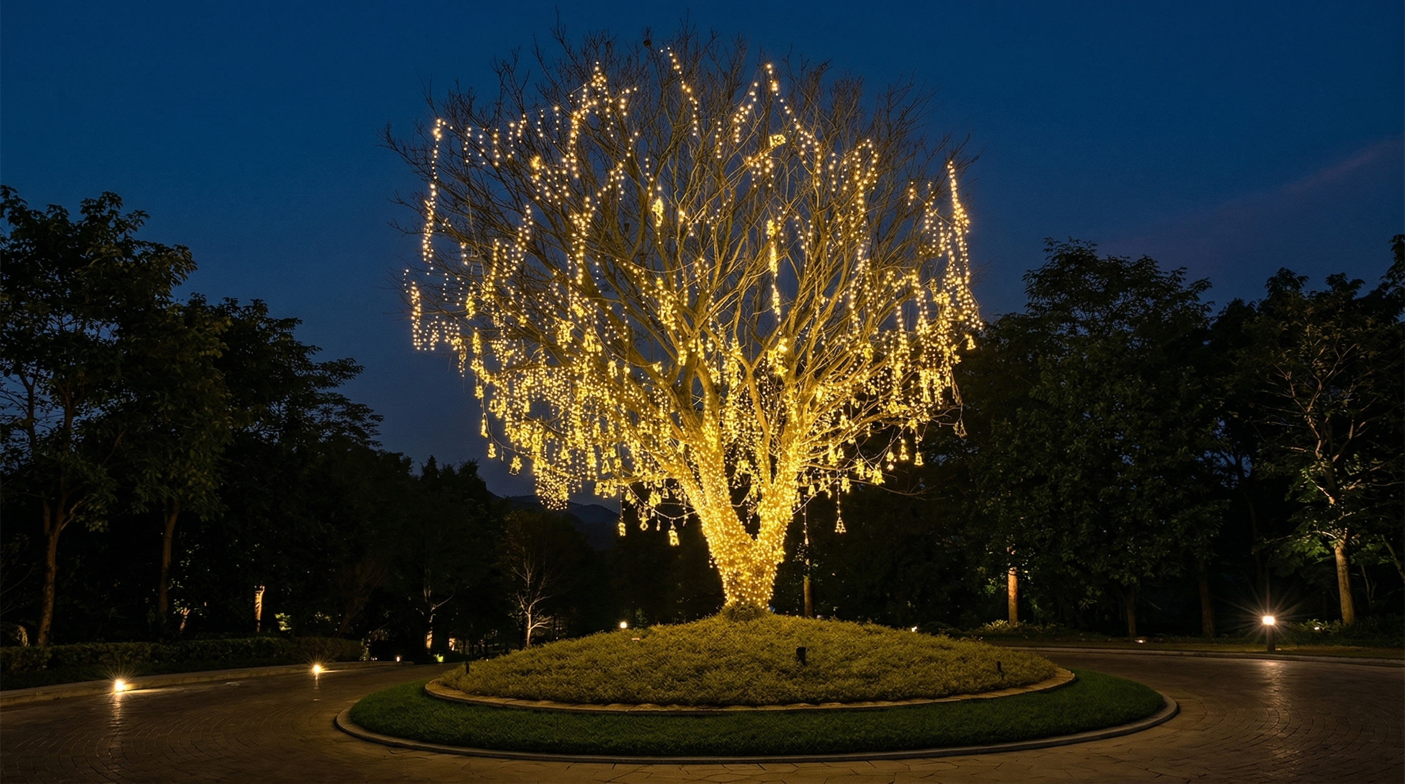 LED landscape mood lighting for hotel garden & pathway project thumb 2