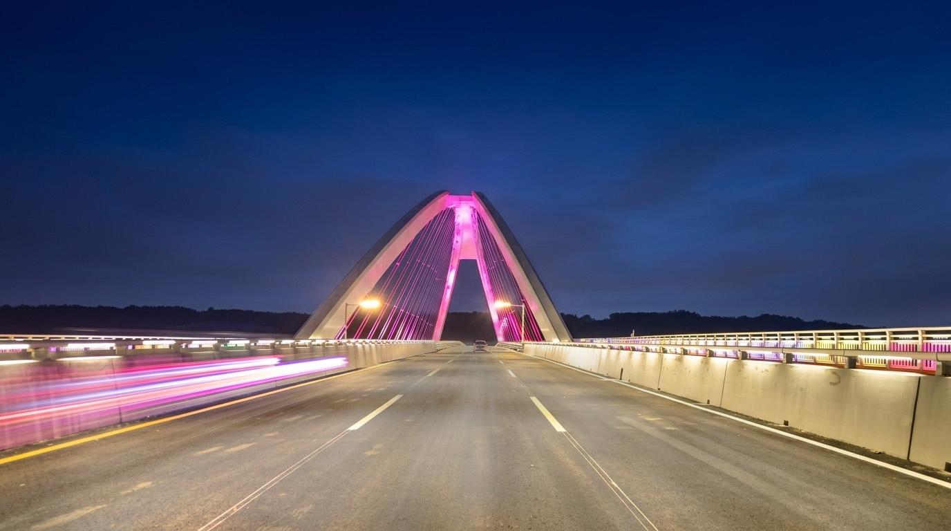 Mianyang Fujiang Bridge architectural landscape lighting and urban illumination project