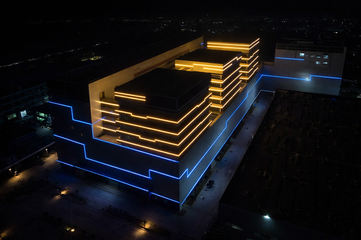 Zhongshan Electronic Base custom facade lighting concept by TPK Lighting