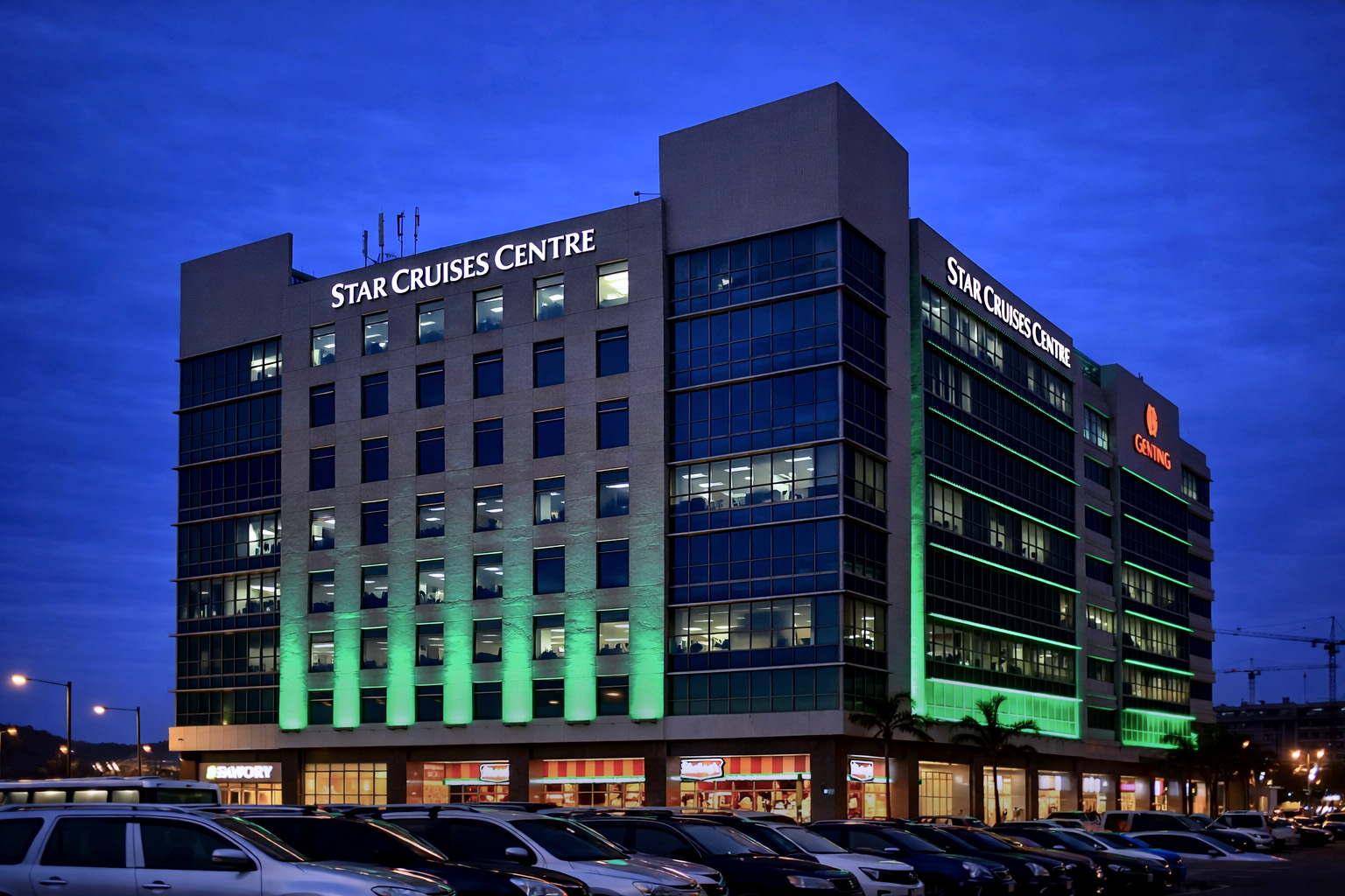 Intelligent exterior lighting solution enhancing urban presence and commercial value