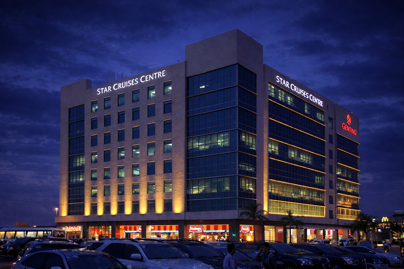 Star Cruises Centre commercial architectural facade lighting project in Philippines