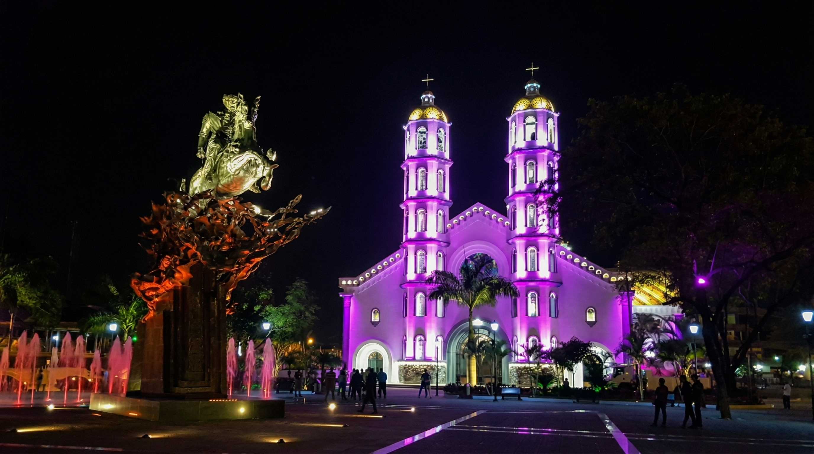 LED facade lighting design for historic Portoviejo Cathedral
