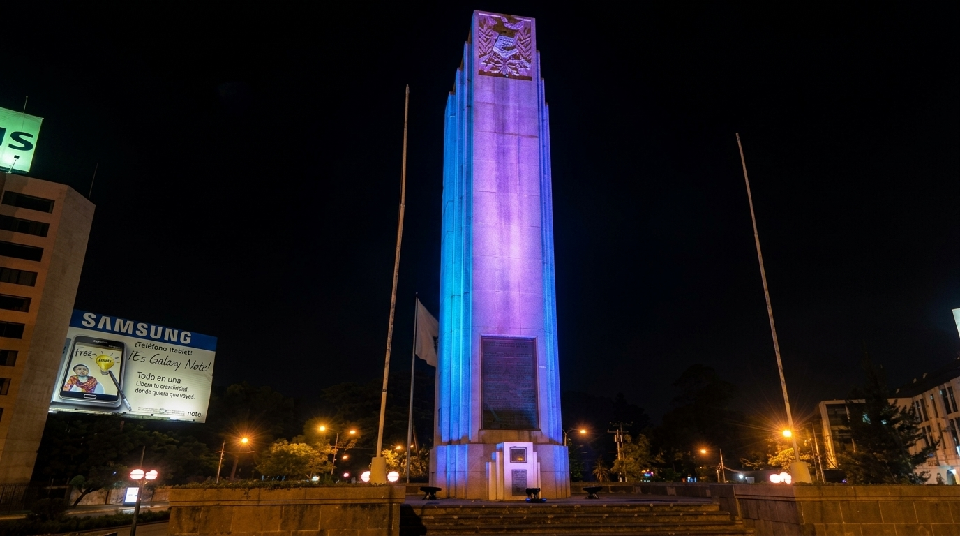 Urban night illumination for Banco Industrial Building