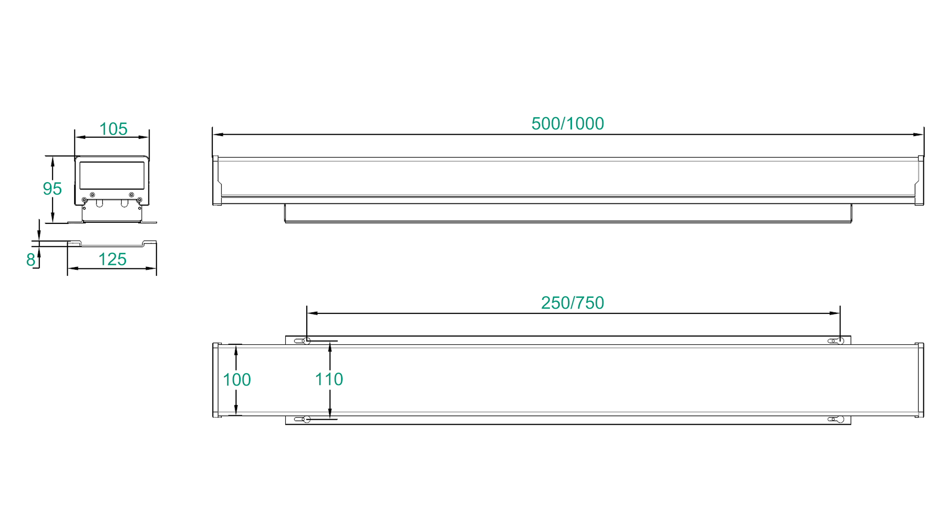 LLS-OP-W100 LED Line STRIP installed on architectural facade