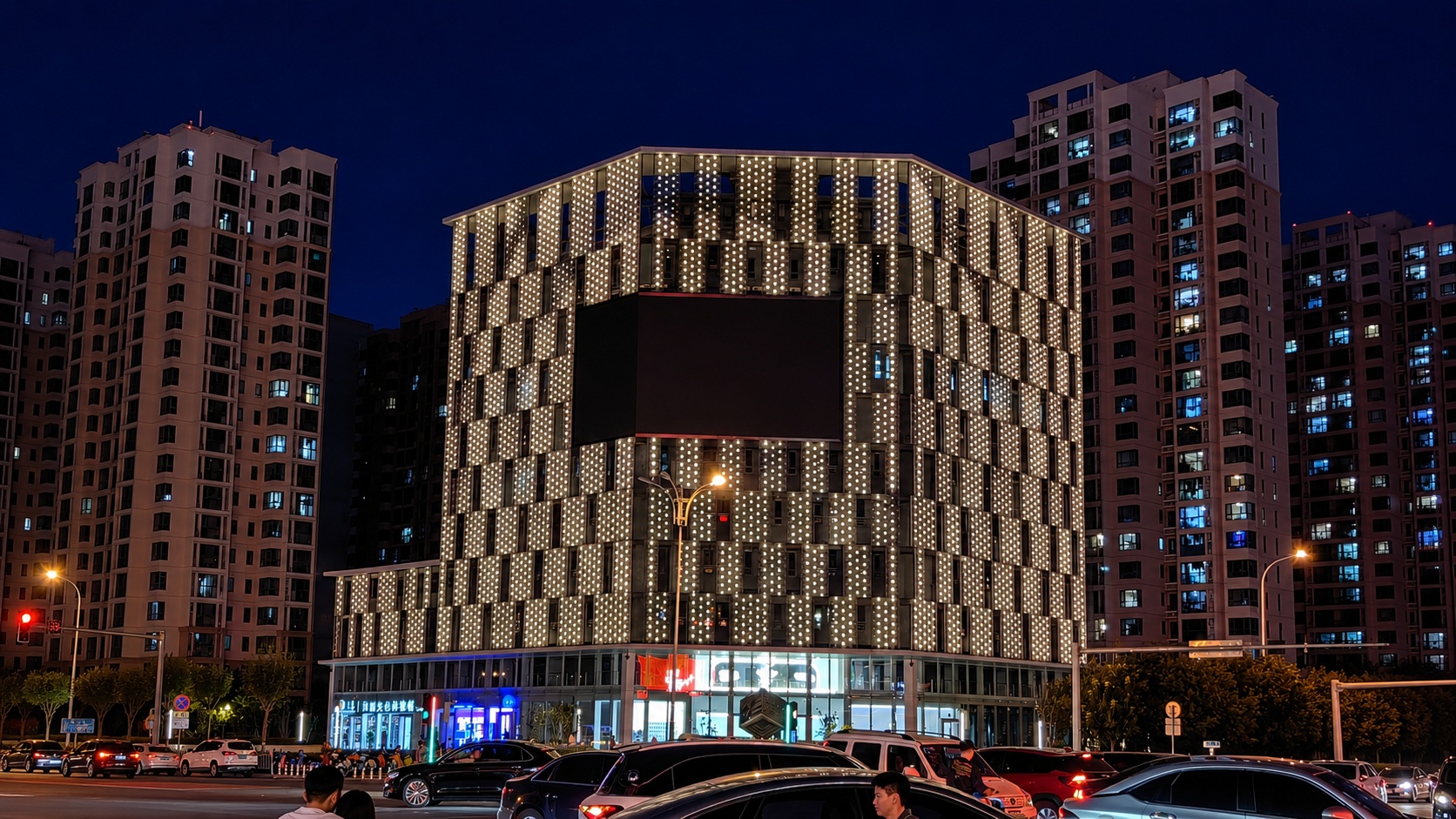 Tianjin Haitang Building Facade custom pixel lighting project