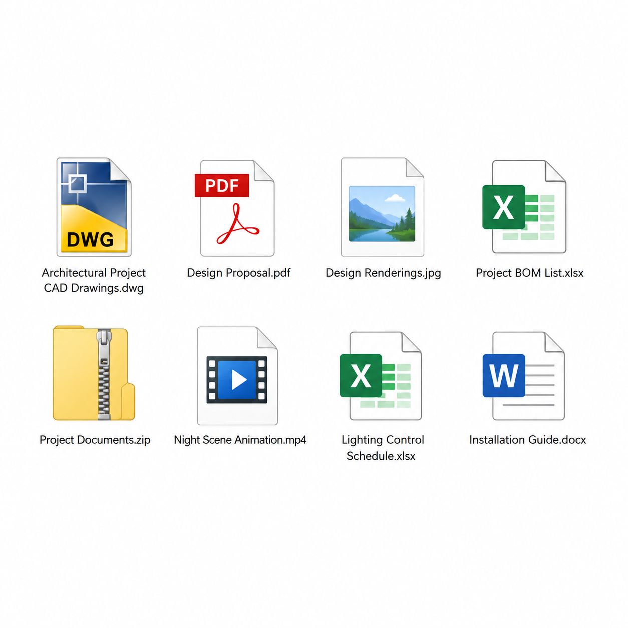 Customer supplied project files used for architectural lighting control system planning