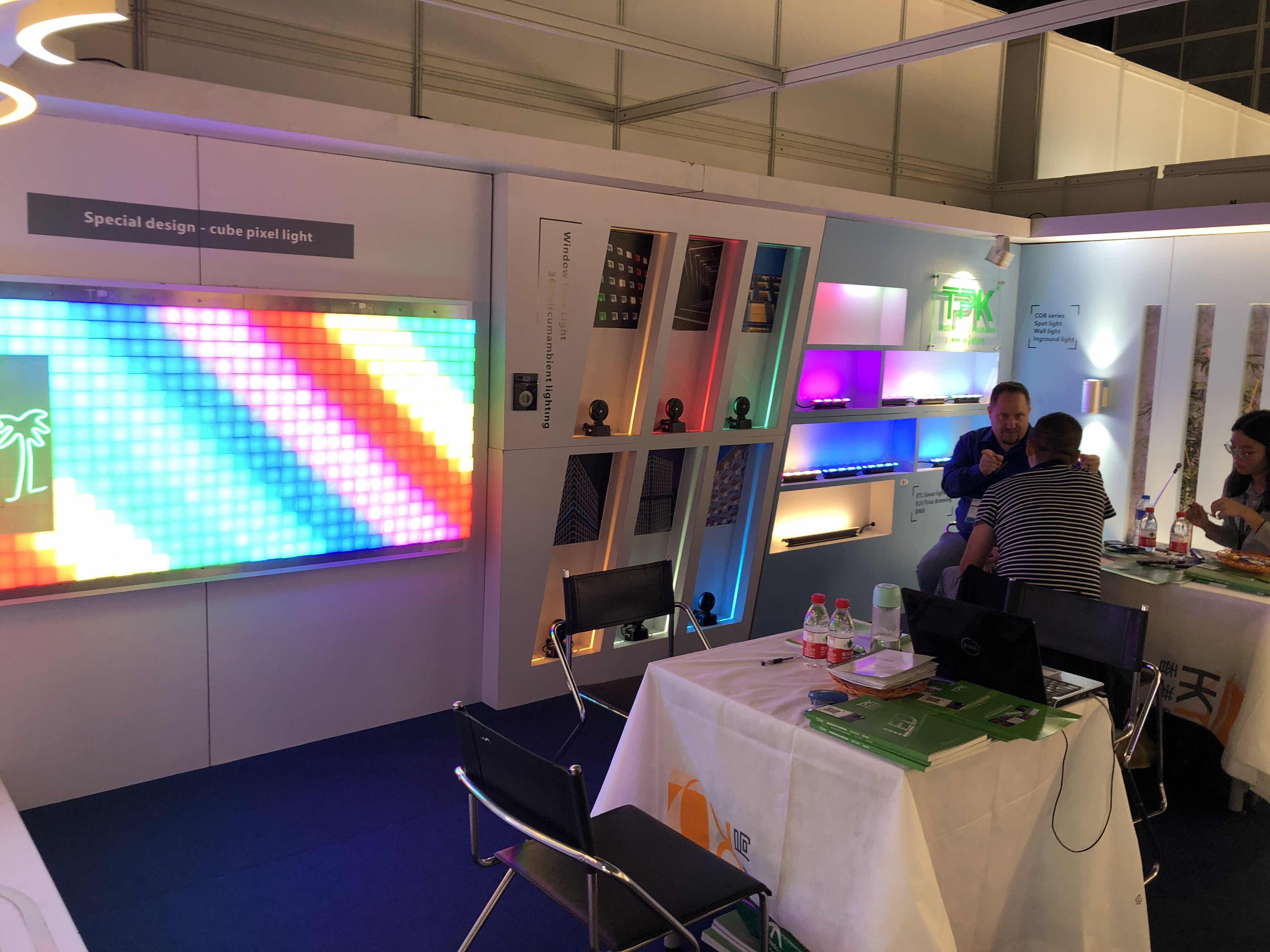 TPK Lighting LED architectural lighting exhibition booth at HKTDC Hong Kong Autumn Lighting Fair 2019