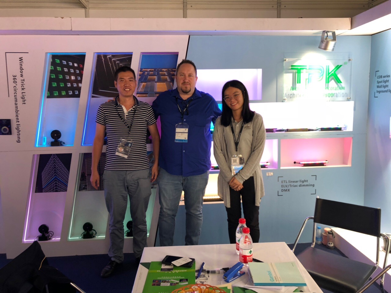Professional networking and lighting system consultations at TPK Lighting booth