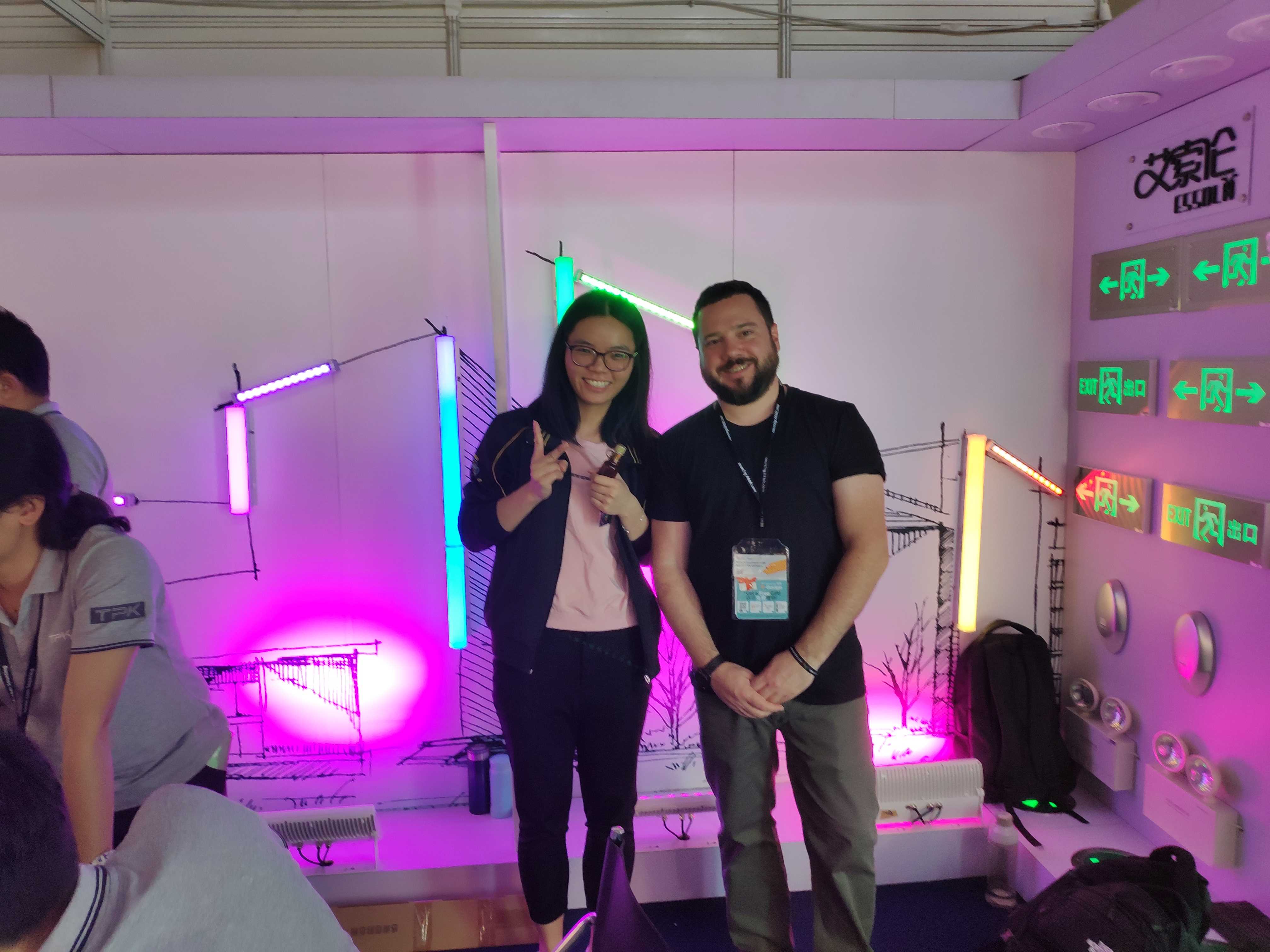 TPK Lighting global sales representatives at the Hong Kong Convention and Exhibition Centre