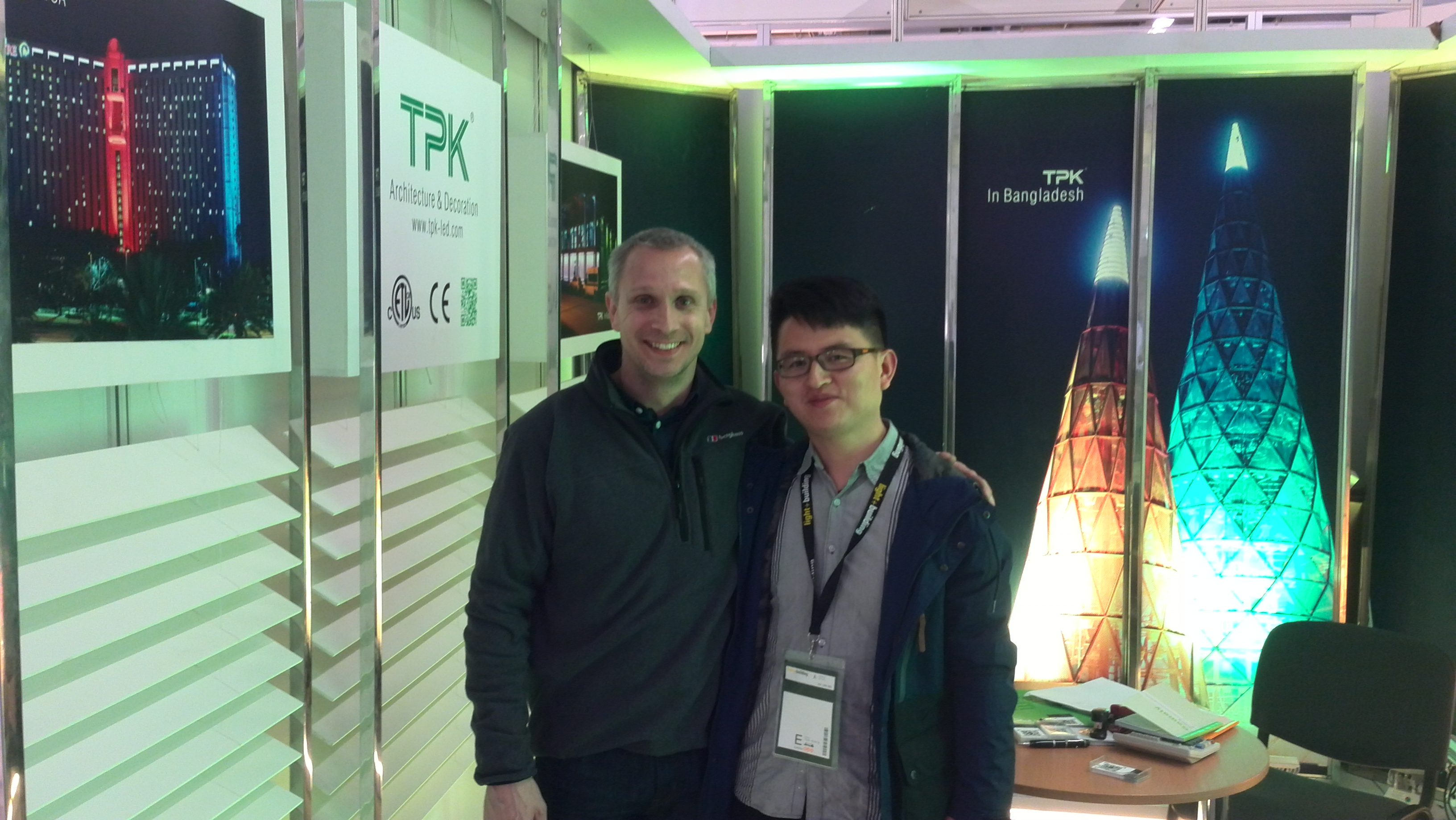 Global buyers examining TPK Lighting architectural solutions at Frankfurt Expo