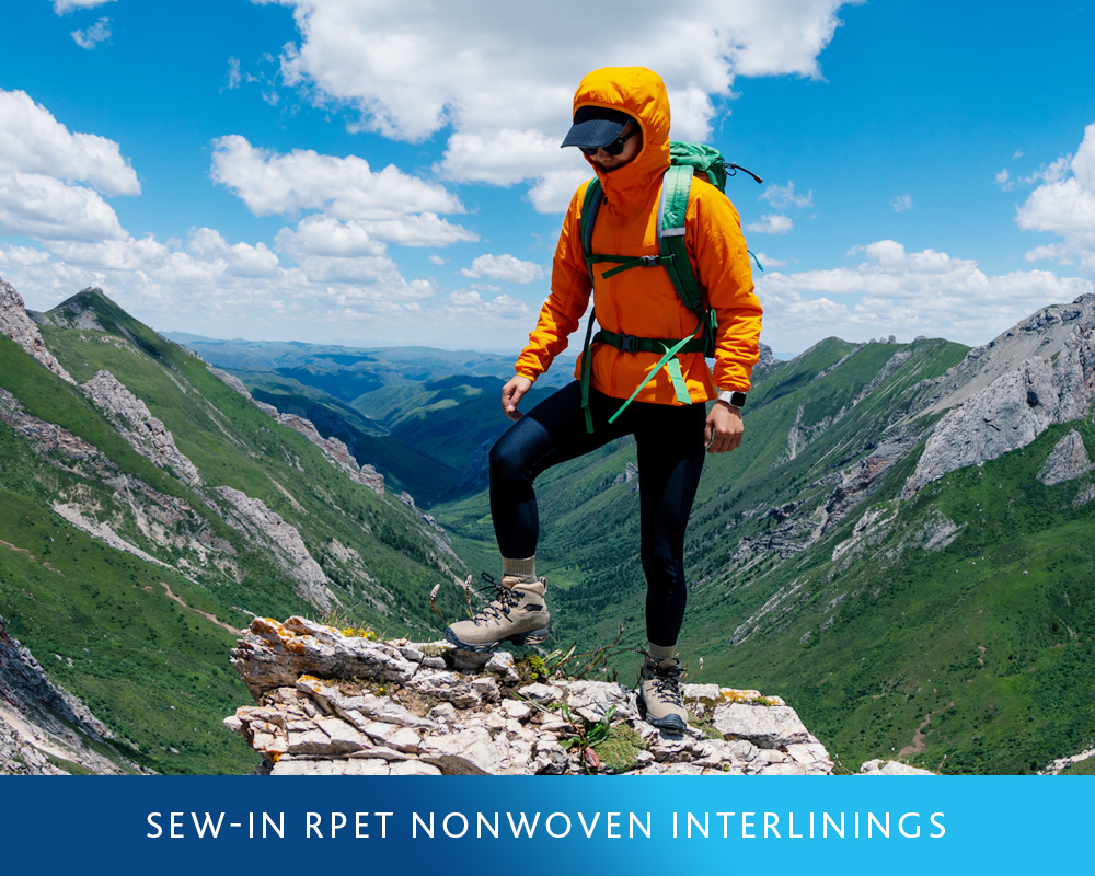 Interlinings made from 70% GRS-certified recycled polyester.