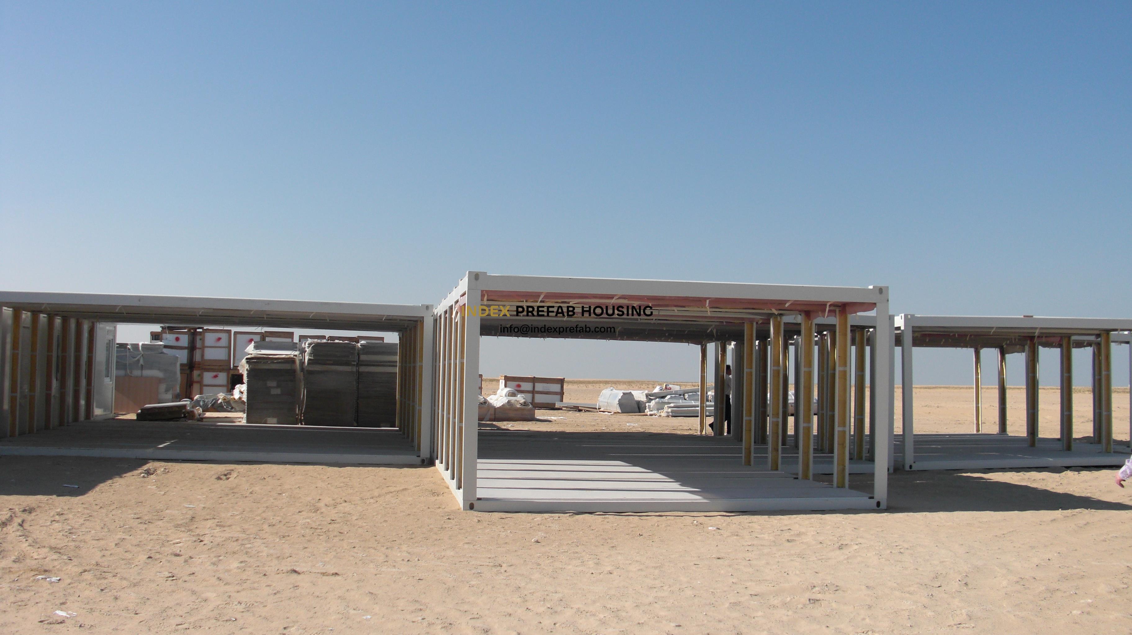 Although this is a temporary residence, used as a house on the construction site, our framework is made of Q235 steel with a thickness exceeding 3.0mm. This enables the construction of a three-story residence, which is stable and not prone to collapse. Each room can also be equipped with an inbuilt toilet and shower room. To truly provide a comfortable environment for every person living in the house | Oil camp