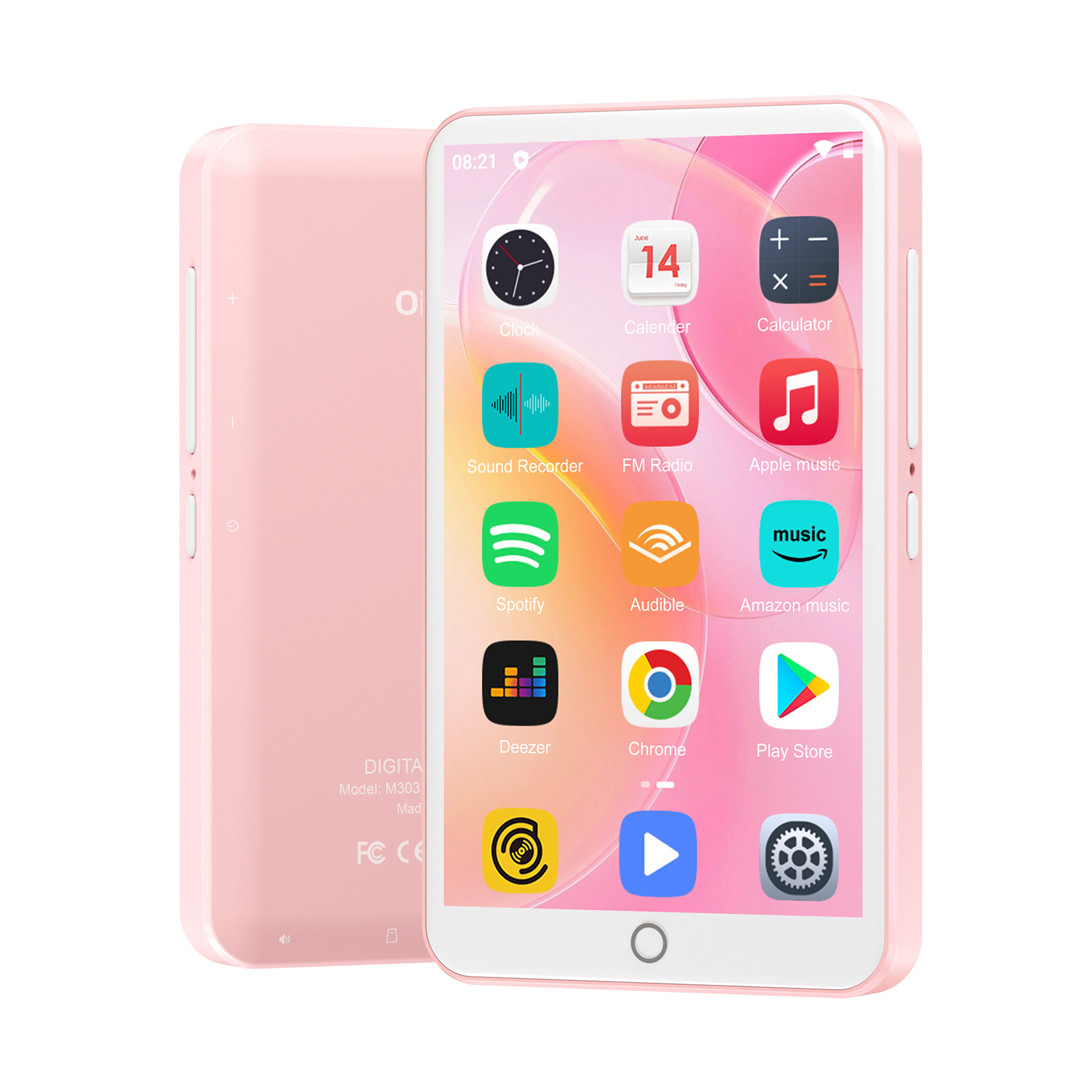 【値下げ】　Oilsky MP3プレーヤー M303 pro 本体 ピンク M303 Pro-80GB Pink MP3 Player with Bluetooth and WiFi Pink