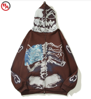 SmallQuantityApparelSupplierMen'sPrintHodiesZipUpToHoodFleeceSweatshirt