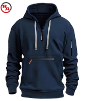 StreetwearApparelVendorMen'sMultiPocketPulloverFleeceHoodies