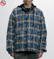 ApparelCustomVendorUnisexWinterPlaidCoatDetachableHoodWarmerOutwear